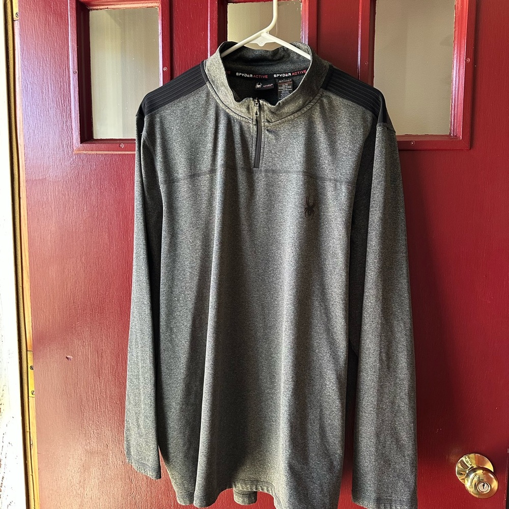 Spyder Active Gray and Black Quarter Zip Pullover